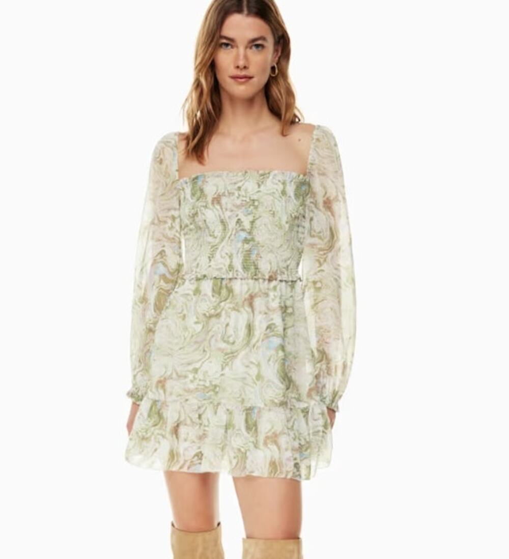 Wilfred Aritzia Grotto Green Mochi Pink New Tempest Mini Dress Size 2XS